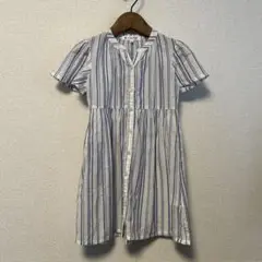 グローバルワーク　ストライプ 半袖ワンピース 100cm