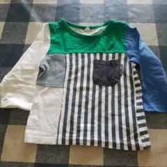 ストライプ カラーブロック Tシャツ 90cm