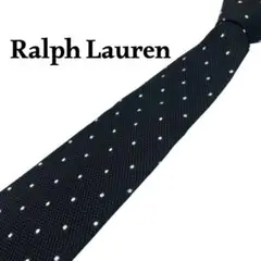 【美品】Ralph Lauren ラルフローレン ネクタイ 黒ドット総柄　日本製