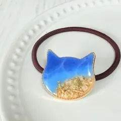 海 ヘアゴム レジン ネコ J-18