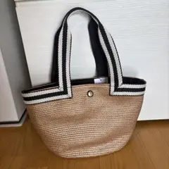 OPAQUE.CLIP ストライプハンドル かごバッグ