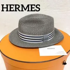 【未使用品】HERMES エルメス 麦わら帽子 ペーパー 中折れハット