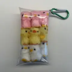 ぴよりーな　ひよこのおかげ　3色（ピンク、白、黄）　9匹