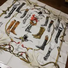 364美品 エルメス HERMES スカーフ シルク100% カレ ブーツ