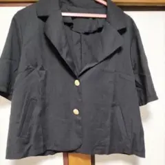 黒　半袖　夏ジャケット