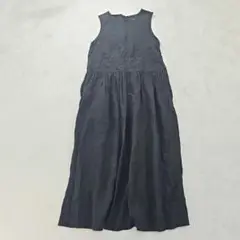 エテルニテドゥ ソワ　soi-e　リネン100 ノースリーブワンピース 　黒　S