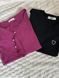 ２枚セット　AGbyaquagirl 半袖ニットとmitteブラックトップス