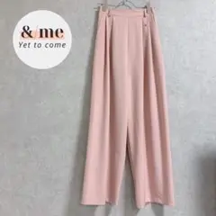 HOWDY. ハイウエストワイドパンツ　ウエストゴム　ダブルタック　ピンク　春色