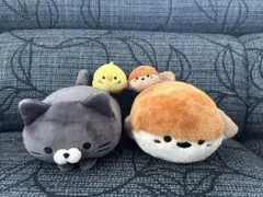 ころころらいふ　ぬいぐるみマスコット　すずめ・ねこ・いんこ　4点セット　エール
