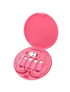 USBケーブルセット ピンク ケース付き