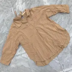 Chocol raffine robe 七分袖シャツ ベージュ リボン付き