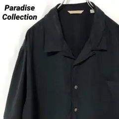 N-5056 アメリカ古着 シルクシャツ ジャガード 半袖 オープンカラー XL
