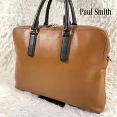 Paul Smithポールスミスレザービジネスバッグキャメル×ブラウンA4収納可