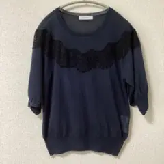 半袖ニット　キリア　レース　CHILLEA