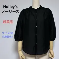 超美品 Nolley'sノーリーズ 七分袖 シャツ 38（Ｍ相当）ブラック