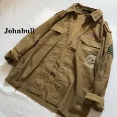 Johnbull ⿻*⌖. ペインティング ミリタリー ワークシャツ らくがき