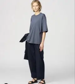 UNIQLO スピーマコットンシアーオーバーサイズT GRAY グレー