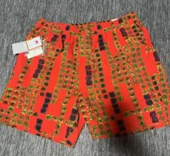 【新品】BEAMSplus komatsu レッド パターン ショートパンツ L