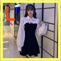 大人気　新品 L　韓国 オルチャン　ミニ　トップス ワンピース　ロリ　 地雷系