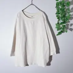 ユニクロ メンズ ワッフルTシャツ オーバーサイズ ゆったり L