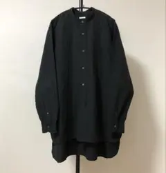 美品 希少 サイズ2 16awコモリシャツ COMOLI バンドカラー 黒タグ
