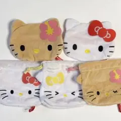 ハローキティ FACE巾着&ポーチ コレクション コンプリート 日焼けキティ