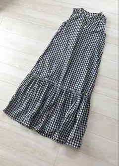 GLOBAL WORK ギンガムチェック ロングワンピース フリーサイズ