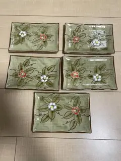 花柄の角皿5枚セット