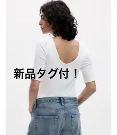 新品タグ付！GAP モダンスクープネックTシャツ
