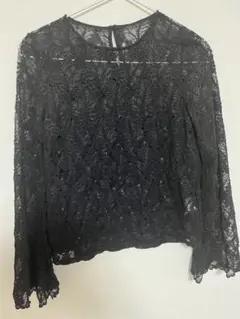 ストレッチレースフレアスリーブプルオーバー