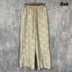 Bab バブ　フラワー柄　シフォンパンツ　裏地あり　ベージュ　Mサイズ