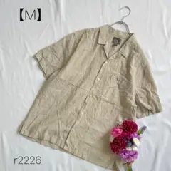 レギュラーフィット リネンリゾートシャツ　リネン混　薄手　ベージュ　H&M M