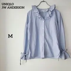 ユニクロ JW ANDERSON シャツ ブラウス フリル ライトブルー M