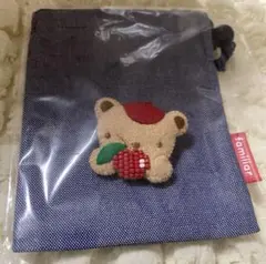 ☆新品未開封☆ファミリア クマちゃん ブローチ（ミニ巾着袋付き）リンゴ