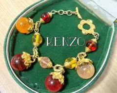 KENZO ケンゾー 大粒ストーン クリスタル ゴールド色 ブレスレット 美品 KENZO ケンゾー 大粒ストーン クリスタル ゴールド色