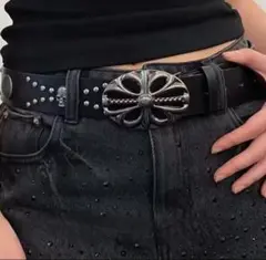 Opium Gothic Cross Studs Belt Y2K