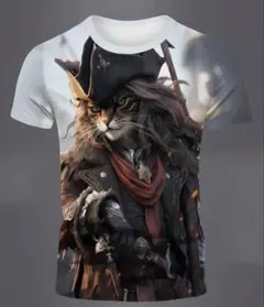 前からも後ろからもかっこいい！未使用新品 クール！海賊猫Tシャツ