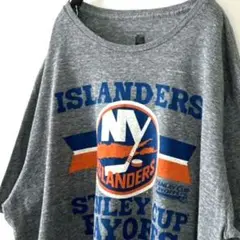 NHL ISLANDERS プレイオフ Tシャツ 2XL グレー 灰色 古着
