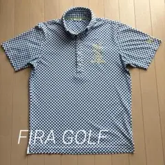 FILA GOLF ポロシャツ Mサイズ 青と白チェック