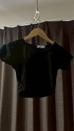 SPINNY 黒 クロップドトップス 半袖
