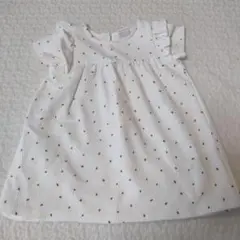 最終値下げ！H＆M☆ホワイトドットワンピース 70