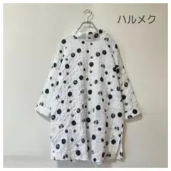 ハルメク 大人可愛いドット柄 ぼかしドット ゆったりチュニック