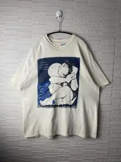 90s USA製　ヴィンテージ シングルステッチ　アートTシャツ　　月と女性