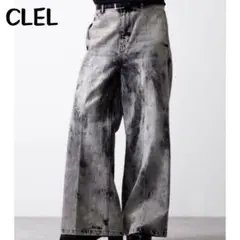 美品　CLEL　クレイル　ヴィンテージデザイン　ワイドレッグ　フレア　デニム　L
