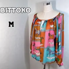 【BITTOKO】シアートップス オープンショルダー 袖スリット M 1843