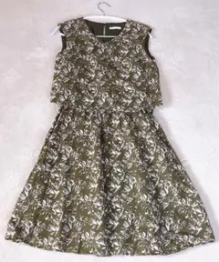 ワールド✨コットンリネン✨セットアップ風ワンピース✨ボタニカル✨花柄✨リゾート