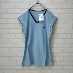 未使用品　アディダス　デサント製　ノースリーブTシャツ　レディースL 水色