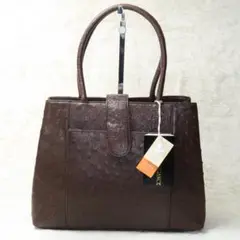 定価19.8万円 Ma'am ELEGANCE オーストリッチ ハンド バッグ