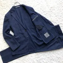 【22SS 極美品】ゴタイリク　スーツ　上下　紺　チェック　エアリームーブ　撥水
