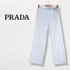 プラダ PRADA☆ワイドパンツ 白 イタリア製【40】